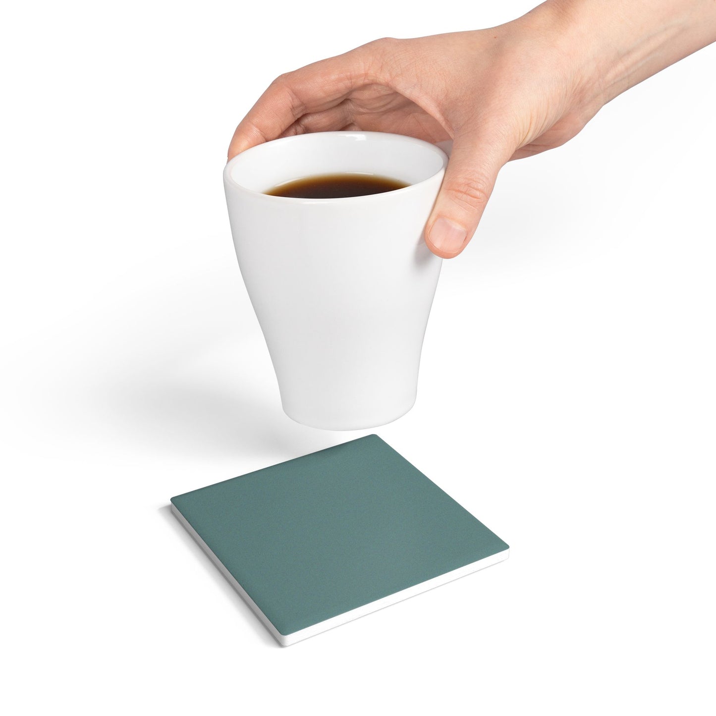 Dusty Blue Ceramic Coaster Round or Square | Coordinated Collection
