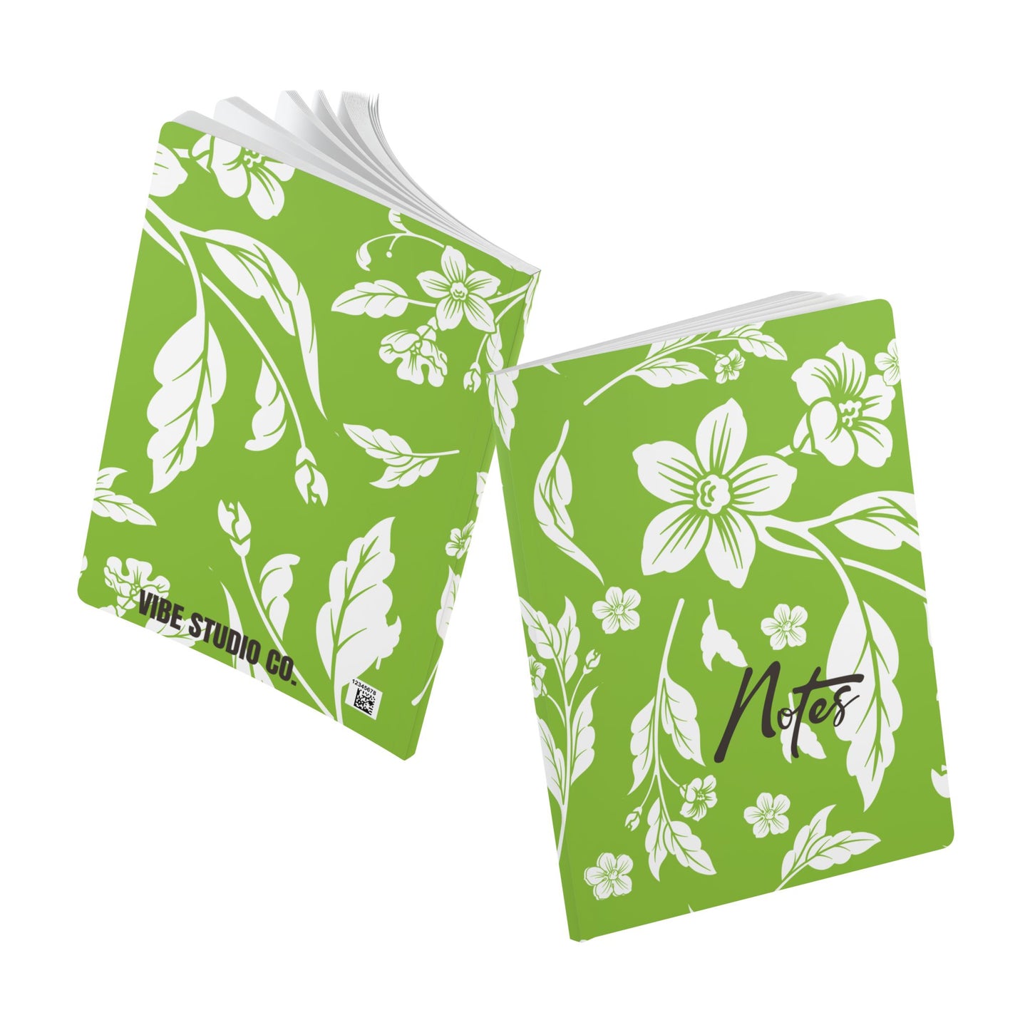 Lime Green Floral A5 Lined Journal Coordinated Collection