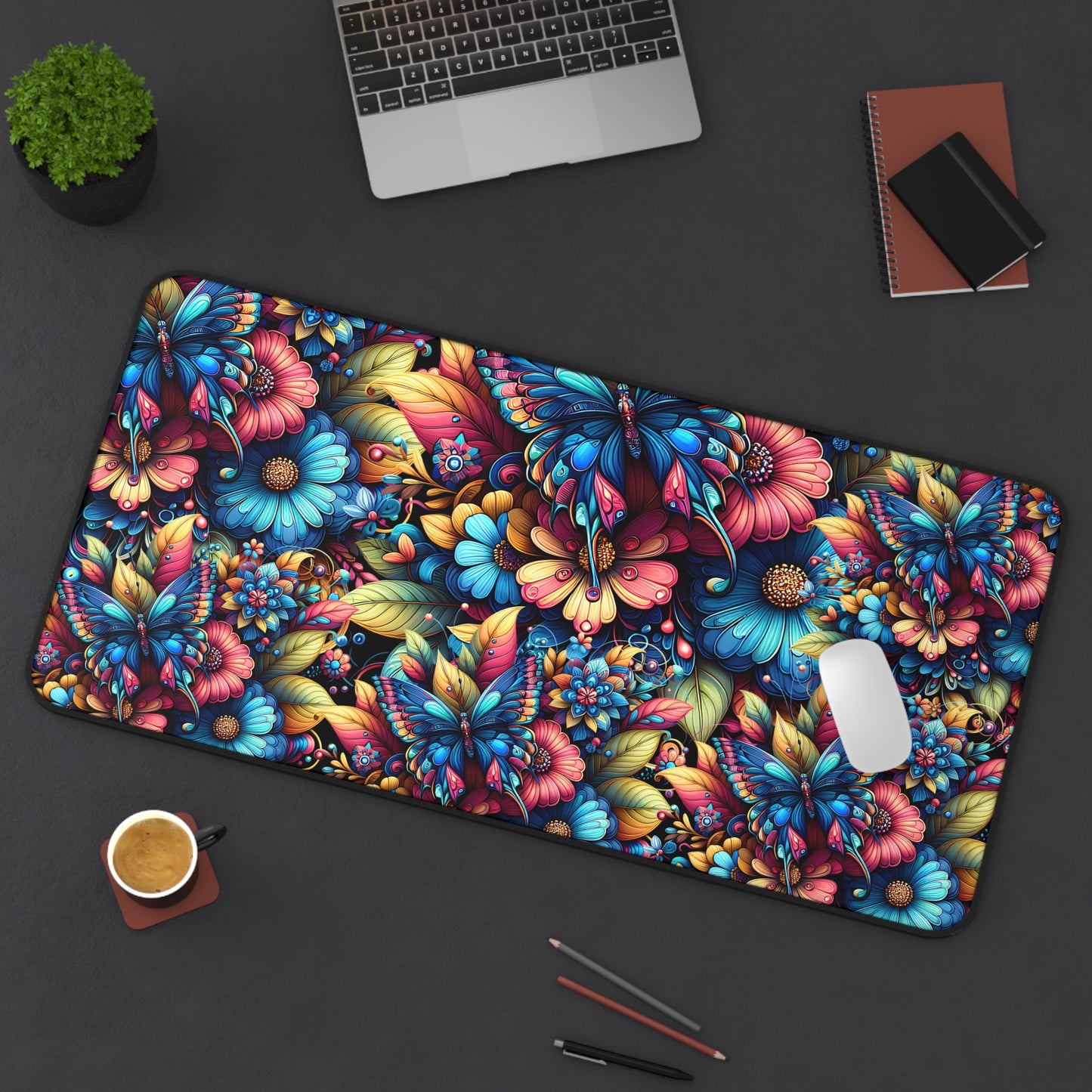 Butterfly Floral - Metamorphosis Design, Desk Pad