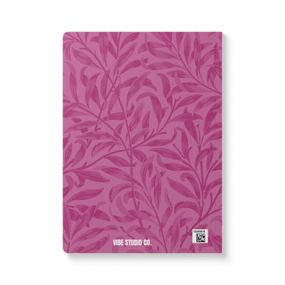 Lilac Wine Leaves A5 Lined Journal Minimal Botanical Notebook | Coordinated Collection