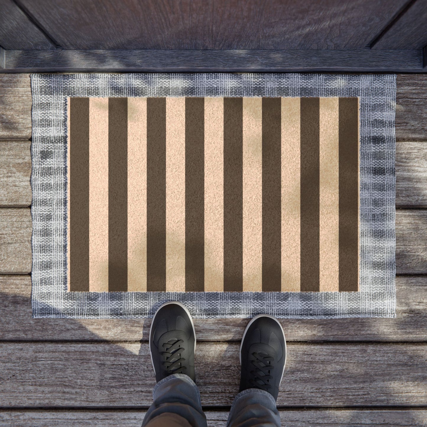 Black Stripe Door Mat 24 x 16