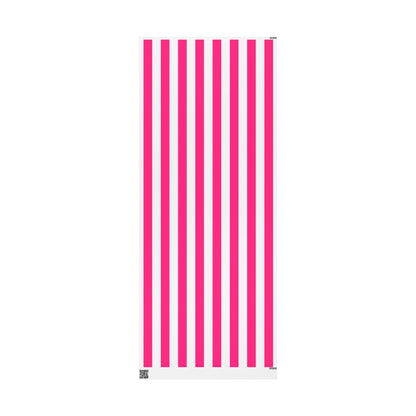 Pink Stripe Wrapping Paper, Matte or Glossy (3 Sizes)