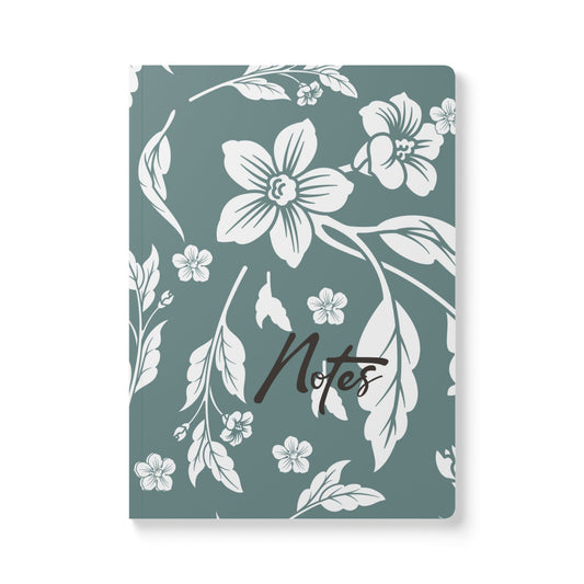 Dusty Blue Floral A5 Lined Journal Coordinated Collection