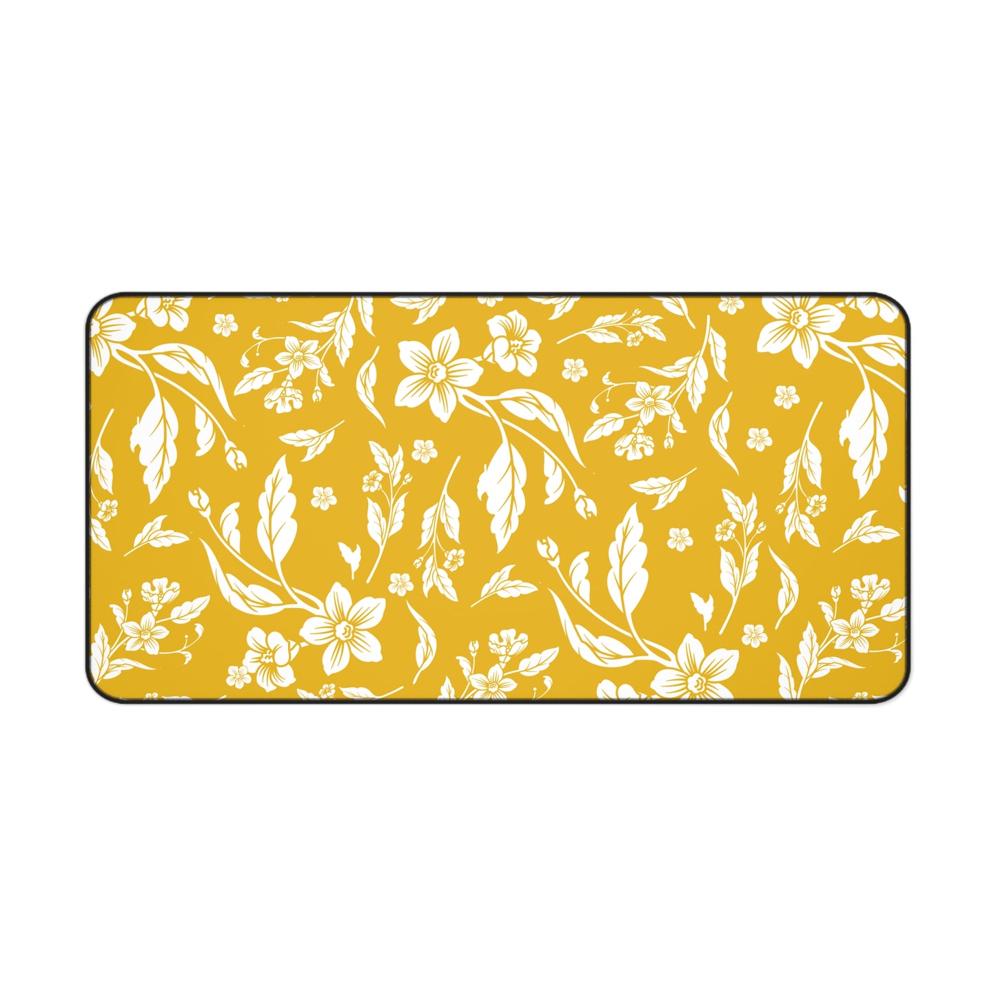 Honey Yellow Floral Desk Pad (12x18, 12x22 or 16x32)