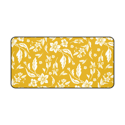 Honey Yellow Floral Desk Pad (12x18, 12x22 or 16x32)