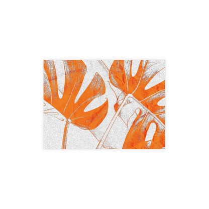 Monstera Leaf Tangerine Postcards