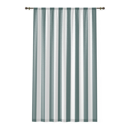 Dusty Blue and White Stripe Window Curtain