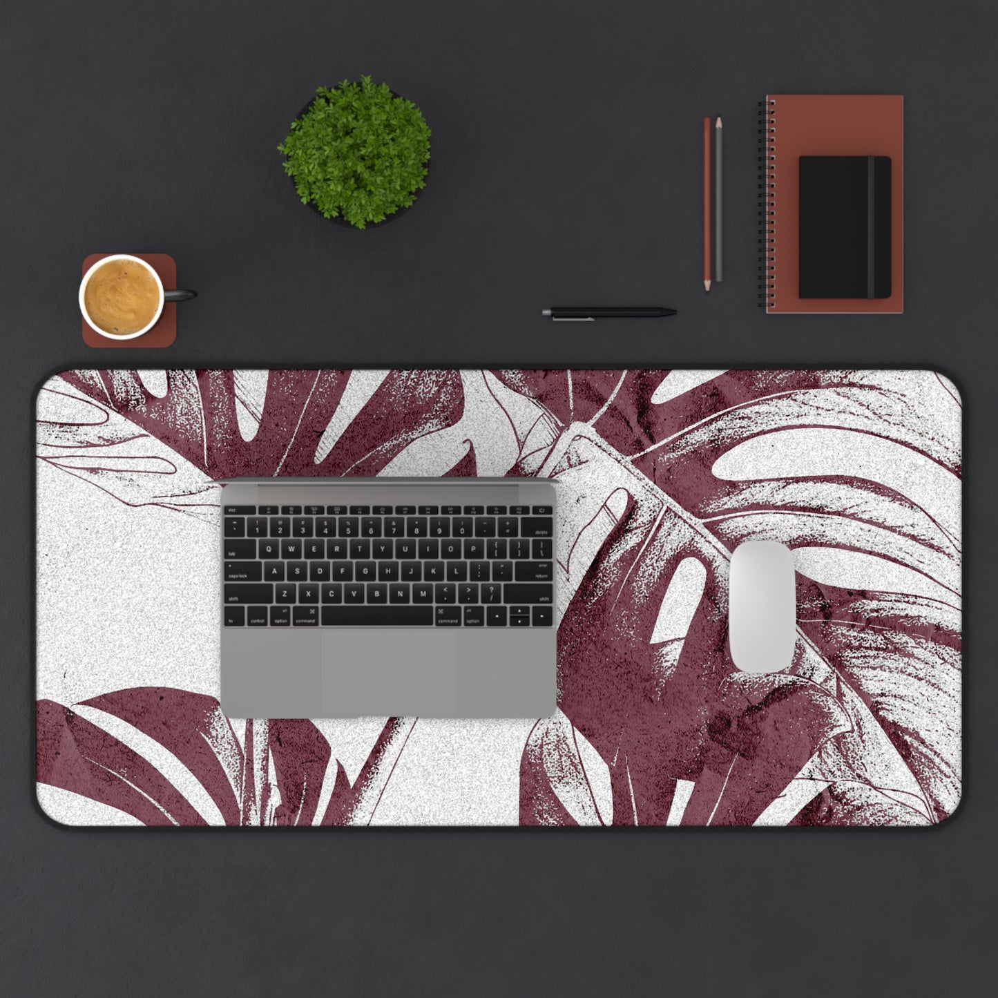 Monstera Leaf Mauve Desk Pad