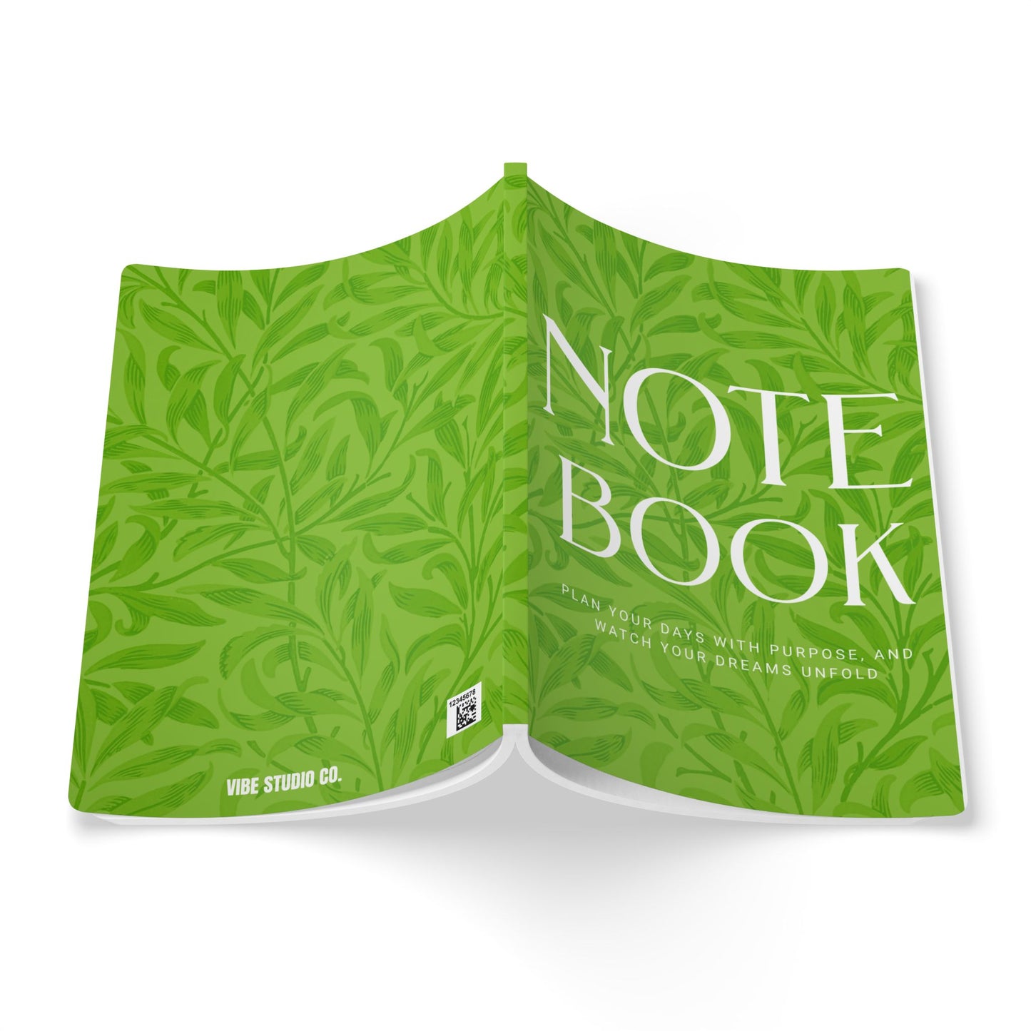 Muted Lime Leaves A5 Lined Journal Minimal Botanical Notebook | Coordinated Collection