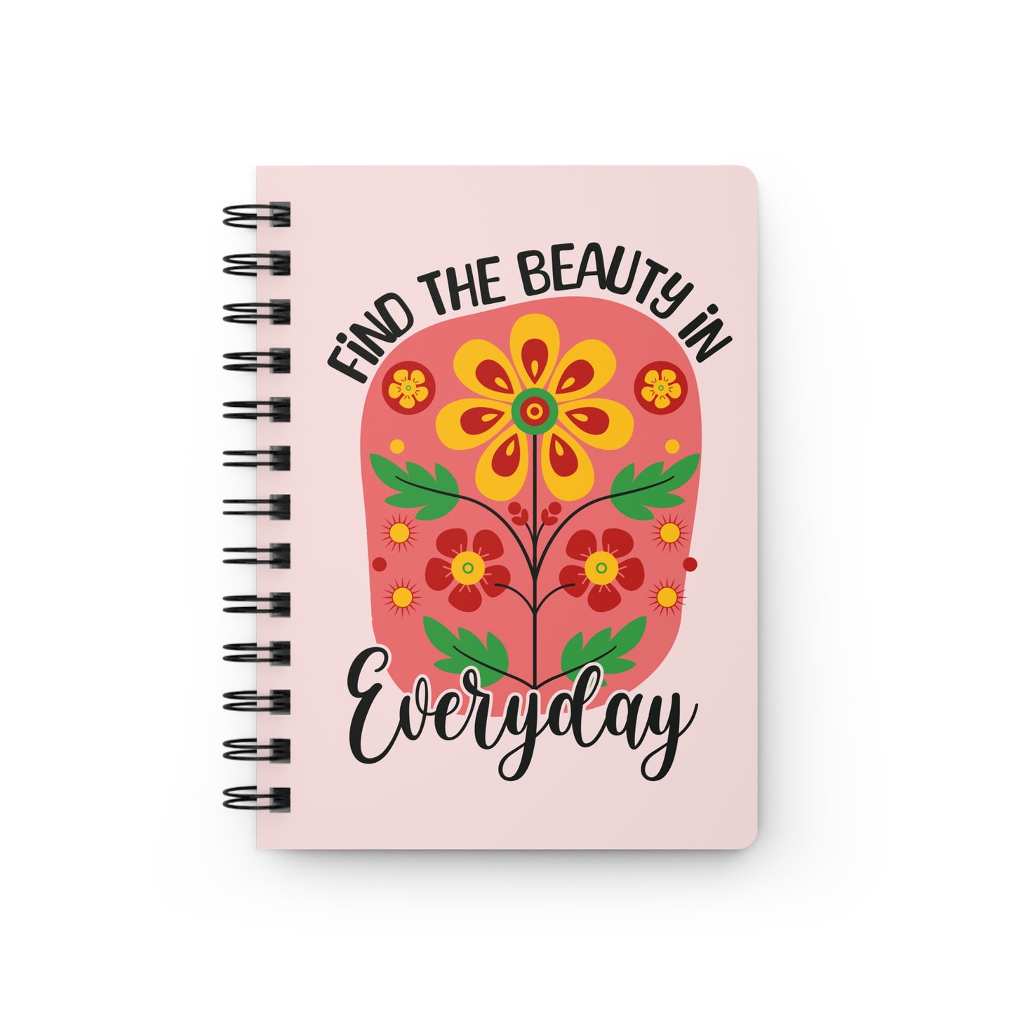 Find the Beauty Spiral Journal Inspirational Floral Notebook A5 Lined Journal