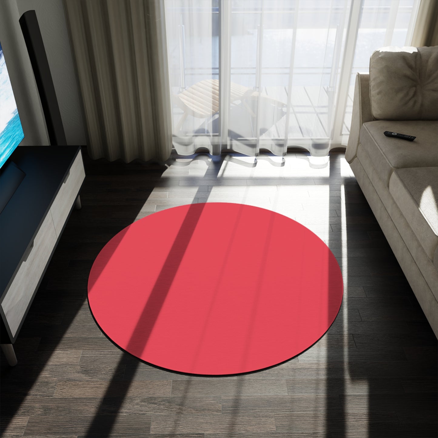 First Love Coordinated Round Rug 60 Inch Floor Rug Minimal Home Decor Living Room Rug