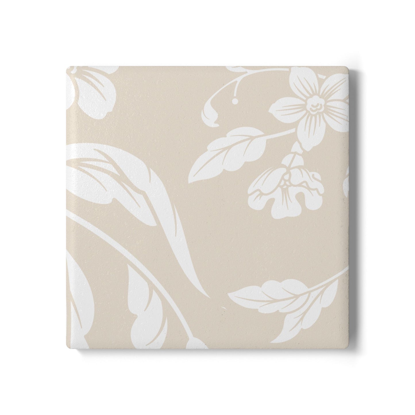 Latte Cream Floral Ceramic Coaster Coordinated Collection