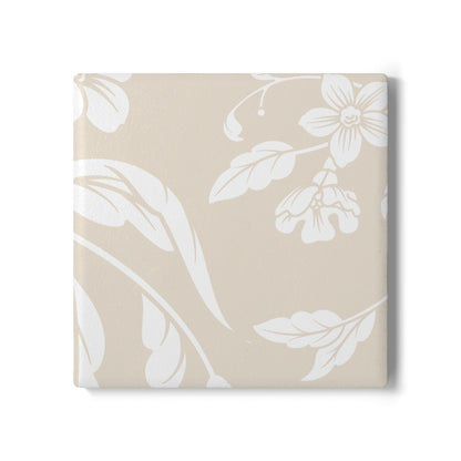Latte Cream Floral Ceramic Coaster Coordinated Collection