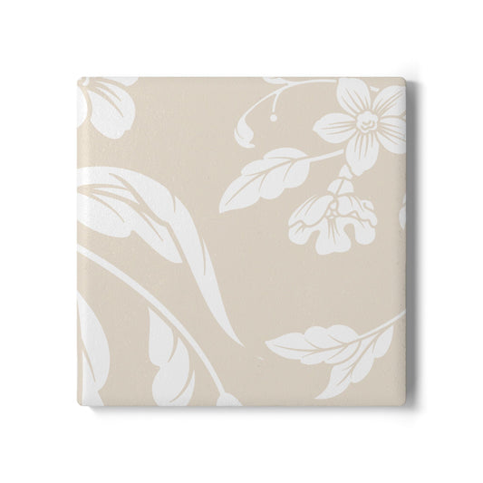Latte Cream Floral Ceramic Coaster Coordinated Collection