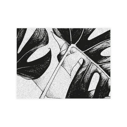Monstera Leaf Black White Postcards
