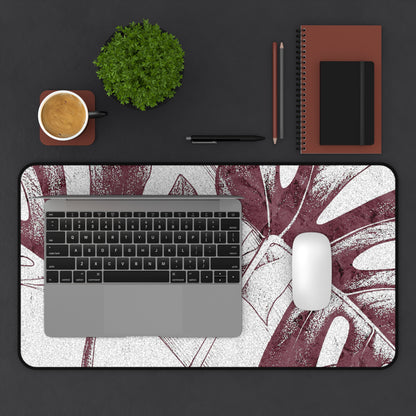 Monstera Leaf Mauve Desk Pad