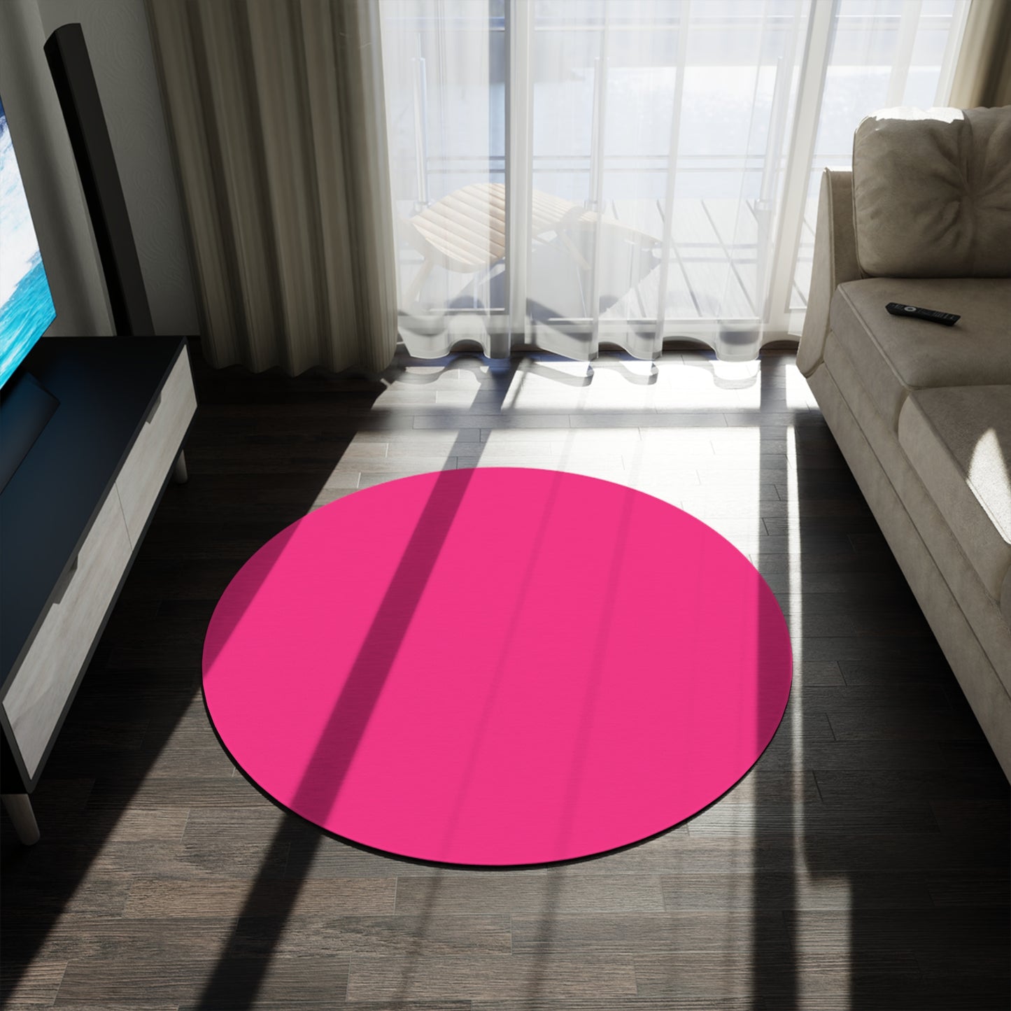 Pink Round Rug 60 Inch Floor Rug Minimal Home Decor Living Room Rug
