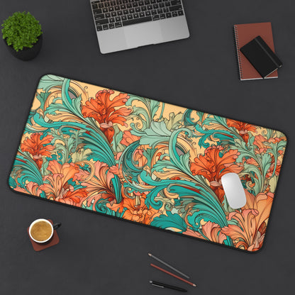 Coral Flourish Desk Mat Extended Mouse Pad (12x18, 12x22, 16x32)