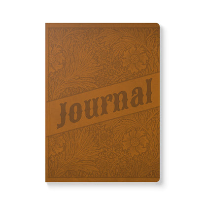 Saddle Tan Floral A5 Lined Journal