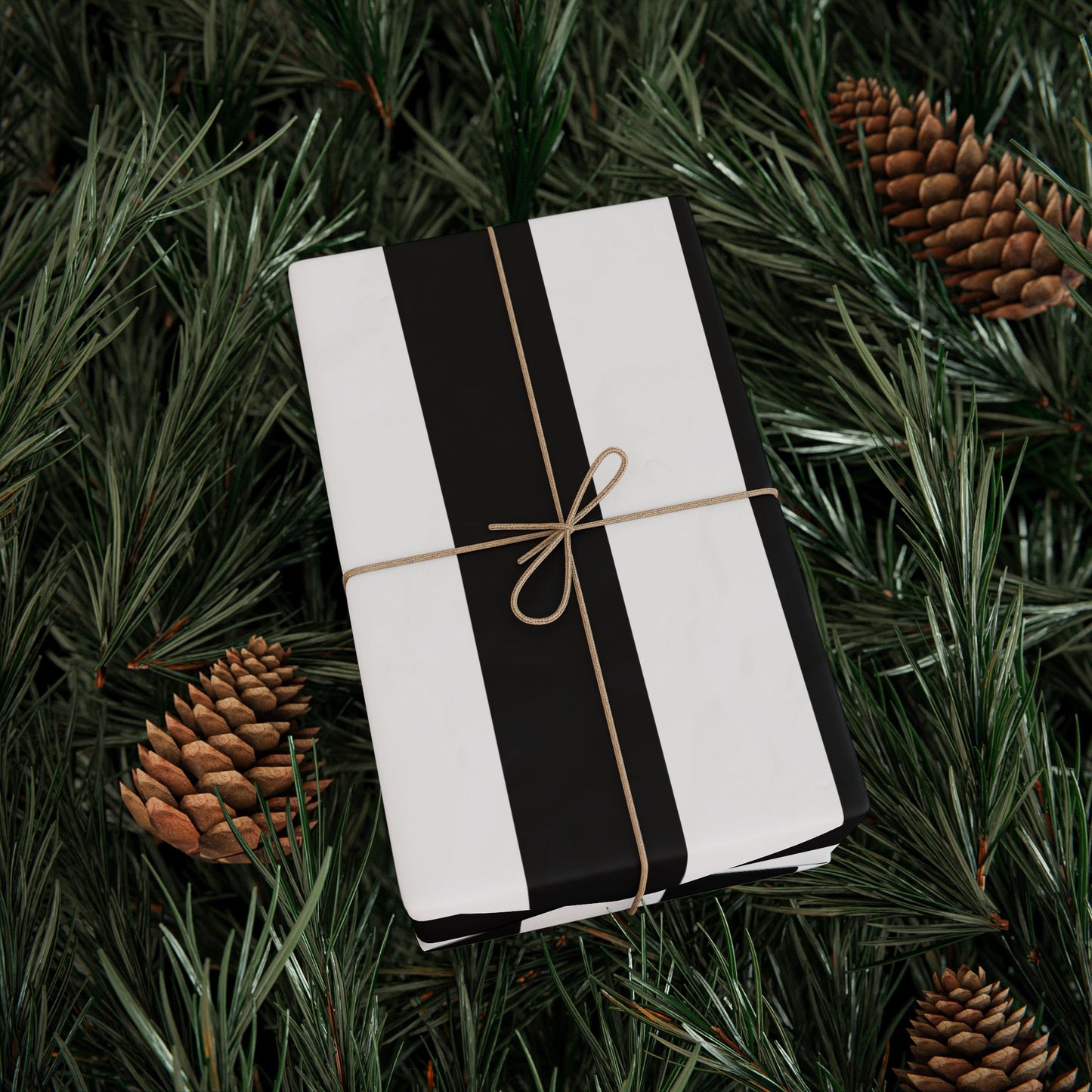 Black Stripe Wrapping Paper, Glossy or Mat (3 Sizes)