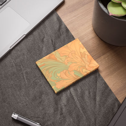 Coral Flourish Sticky Notes Floral Post It Notes (7 Sizes)
