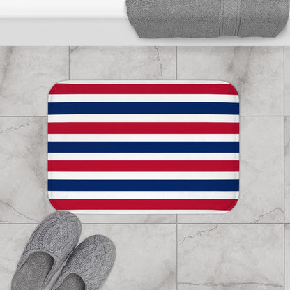 Red, White and Blue Stripe Bath Mat