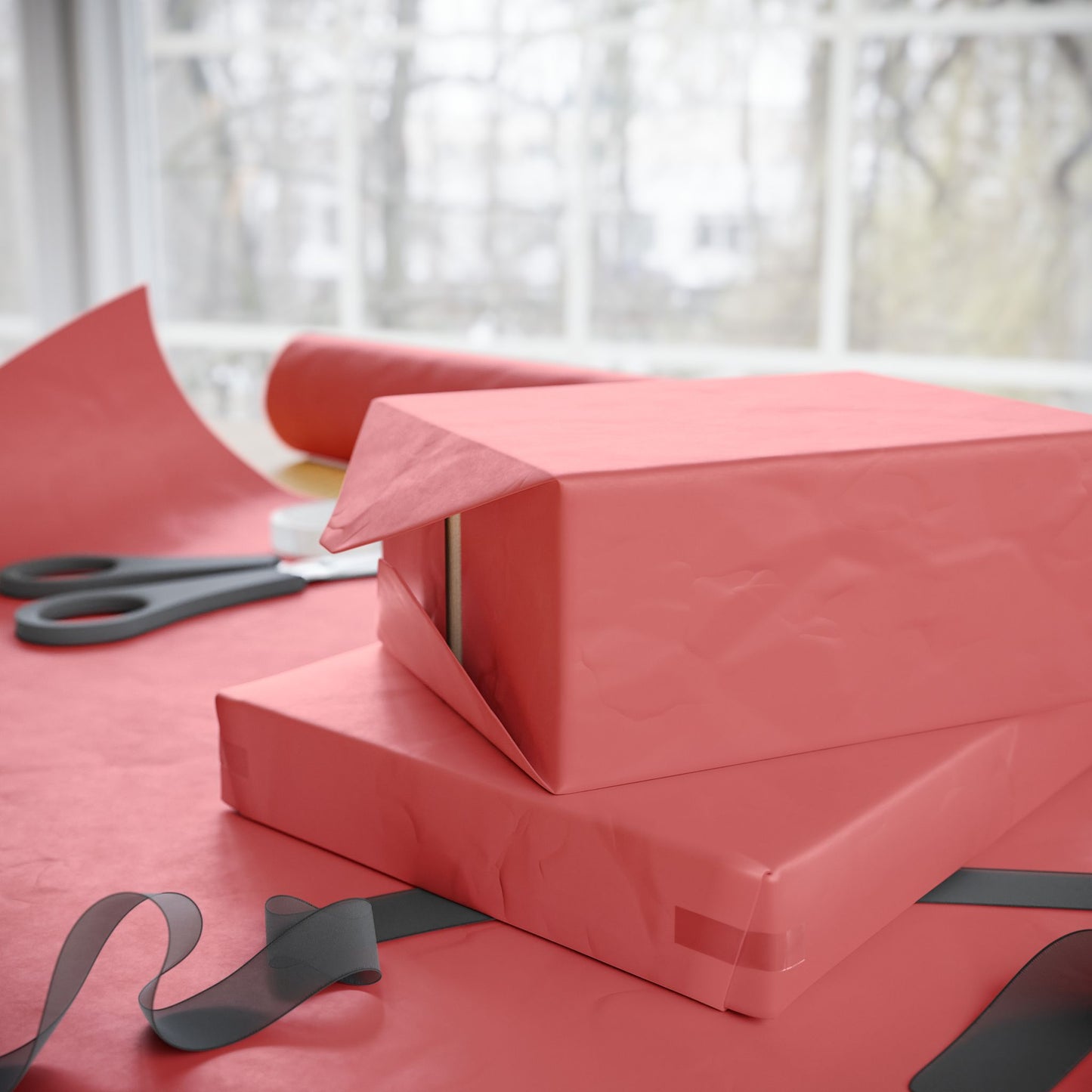 Red Autumns Wrapping Paper Matte or Glossy Gift Wrap 3 Sizes Fine Art Paper