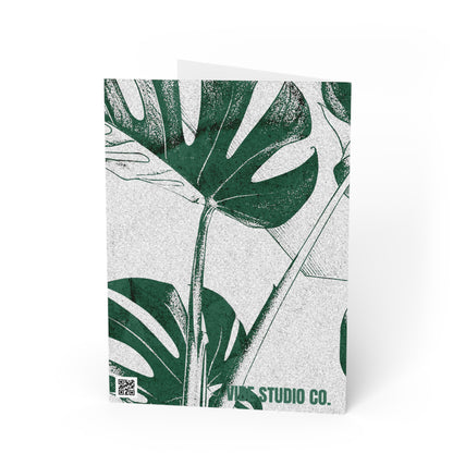 Monstera Leaf Green Note Card