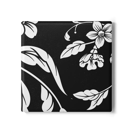 Black Floral Ceramic Coaster Coordinated Collection