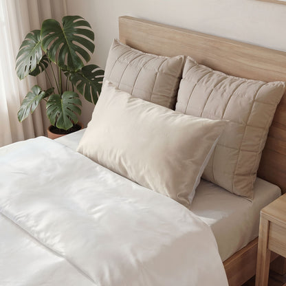 Latte Cream Pillow Solid Cotton Sham
