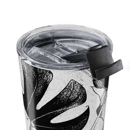 Monstera Leaf Black White 20 oz Tumbler