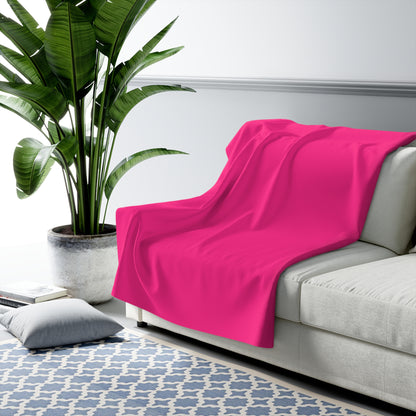Pink Sherpa Fleece Blanket Cozy Plush Throw 3 Sizes Soft Warm Blanket