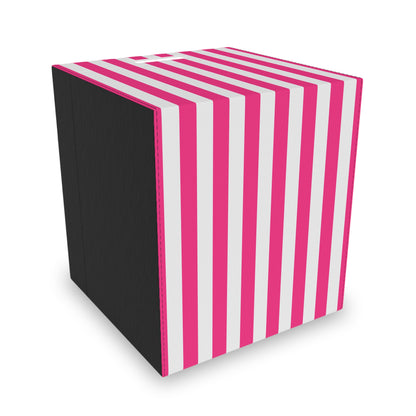 Pink Stripe Felt Storage Box 14.5 x 13