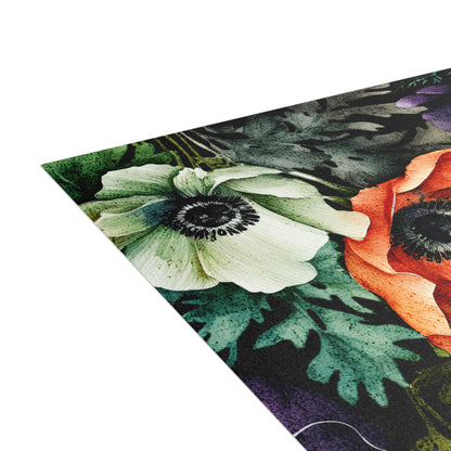 Decorated Floral Postcards Botanical Floral Postcard Set