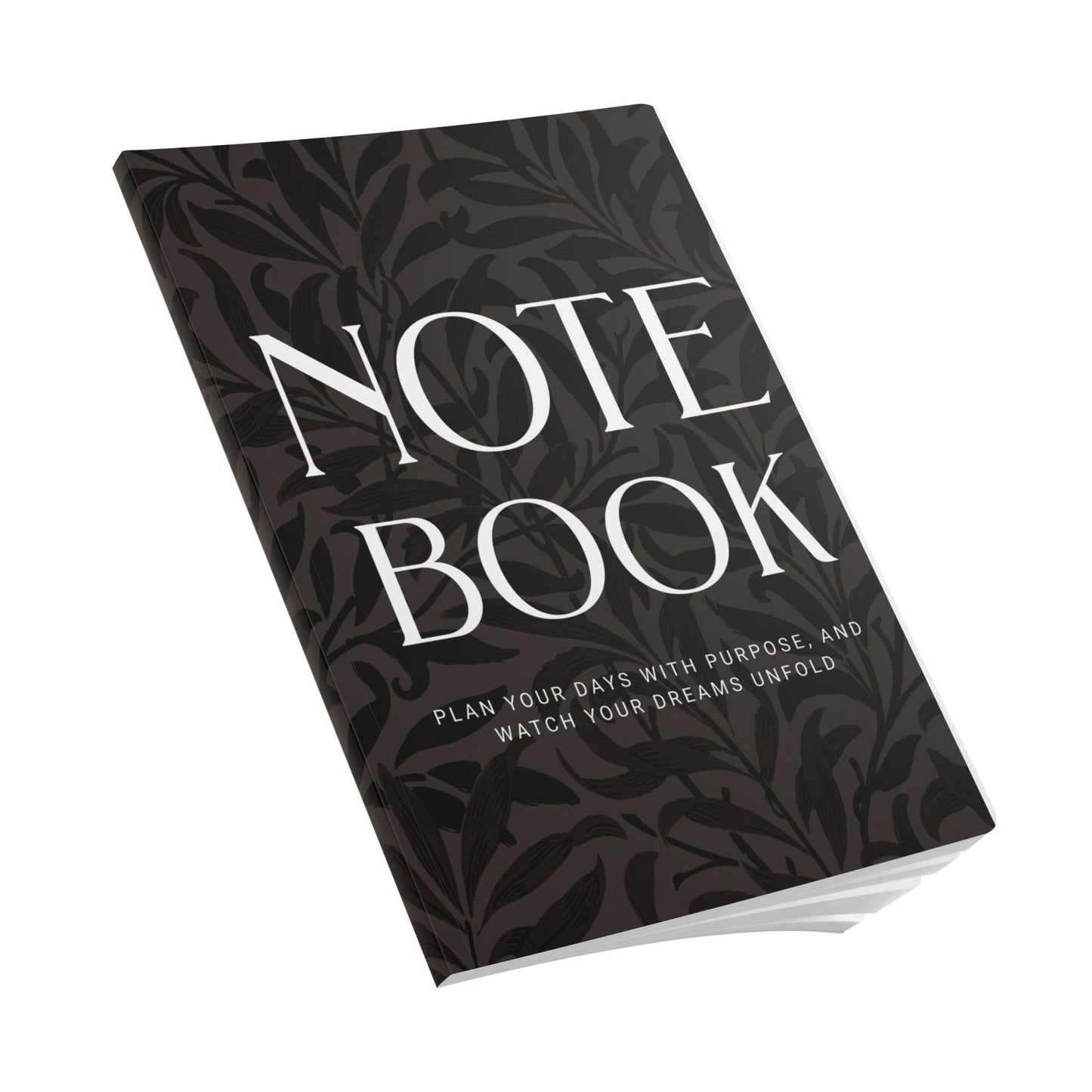 Muted Charcoal Leaves A5 Lined Journal Minimal Botanical Notebook | Coordinated Collection