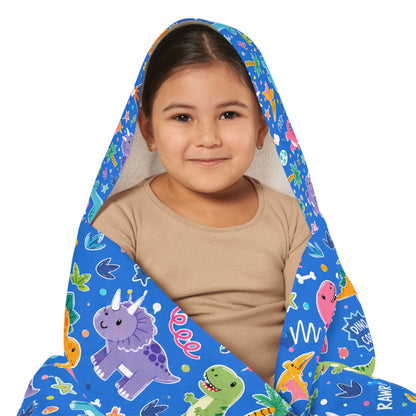 Blue Dino Baby/Kid Hooded Towel Dinosaur Bath Towel