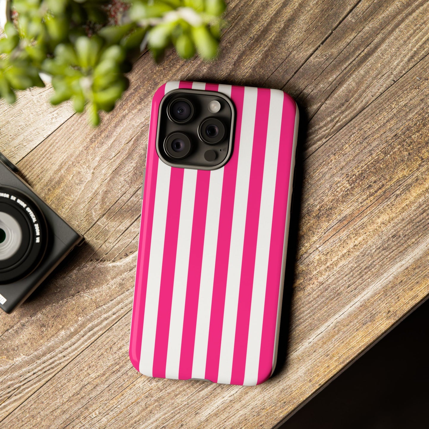 Pink Stripe Tough Phone Case for iphone or Samsung