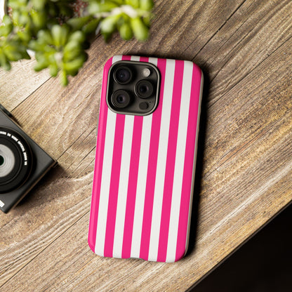 Pink Stripe Tough Phone Case for iphone or Samsung