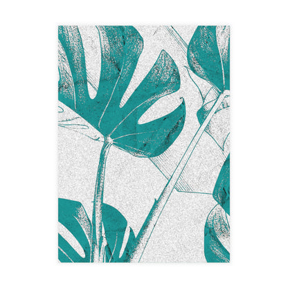 Monstera Leaf Deep Aqua Postcards