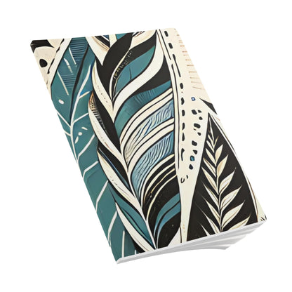 Botanical Leaves Blue Green A5 Lined Journal