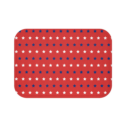 Red, White and Blue Stars Bath Mat