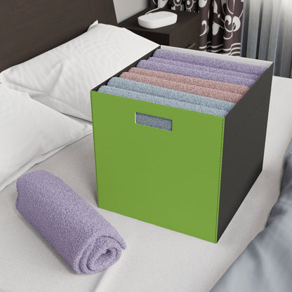 Muted Lime Felt Storage Box Foldable Organizer Bin Home Storage Basket