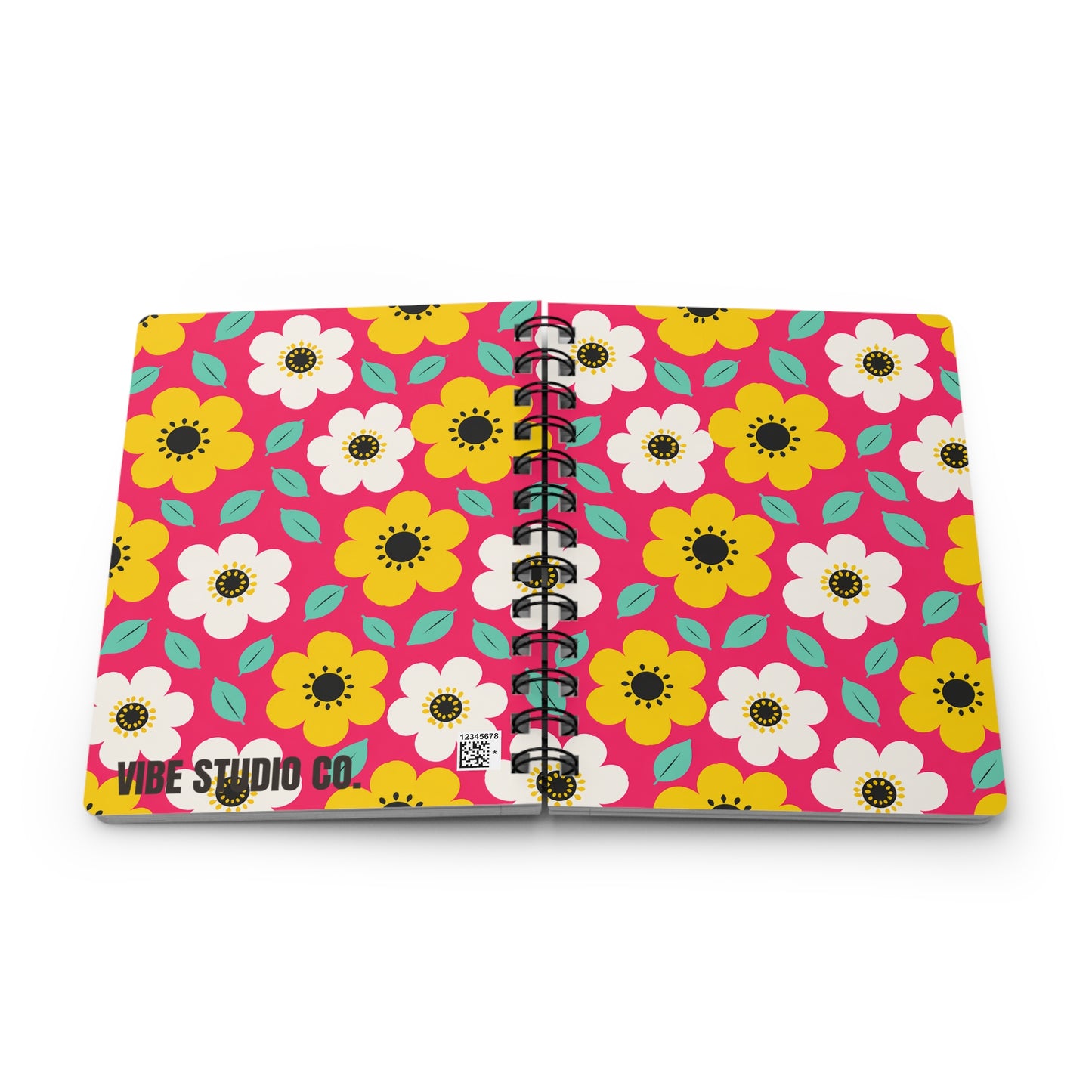 Happy Flower A5 Spiral Notebook Retro Daisy Lined Journal