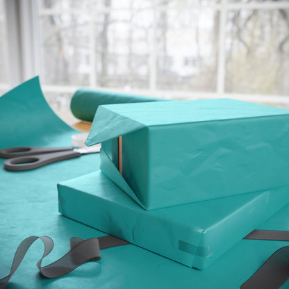 Deep Aqua Wrapping Paper Matte or Glossy Gift Wrap 3 Sizes Fine Art Paper