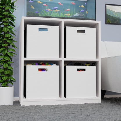 White Felt Storage Box Foldable Organizer Bin Home Storage Basket