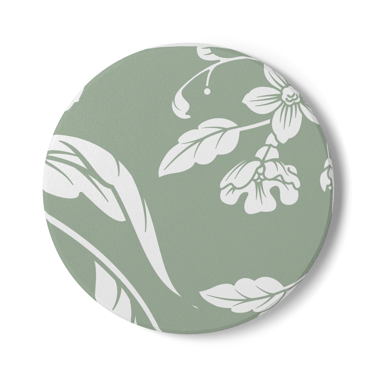 Sage Floral Ceramic Coaster Coordinated Collection