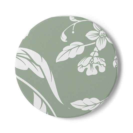 Sage Floral Ceramic Coaster Coordinated Collection