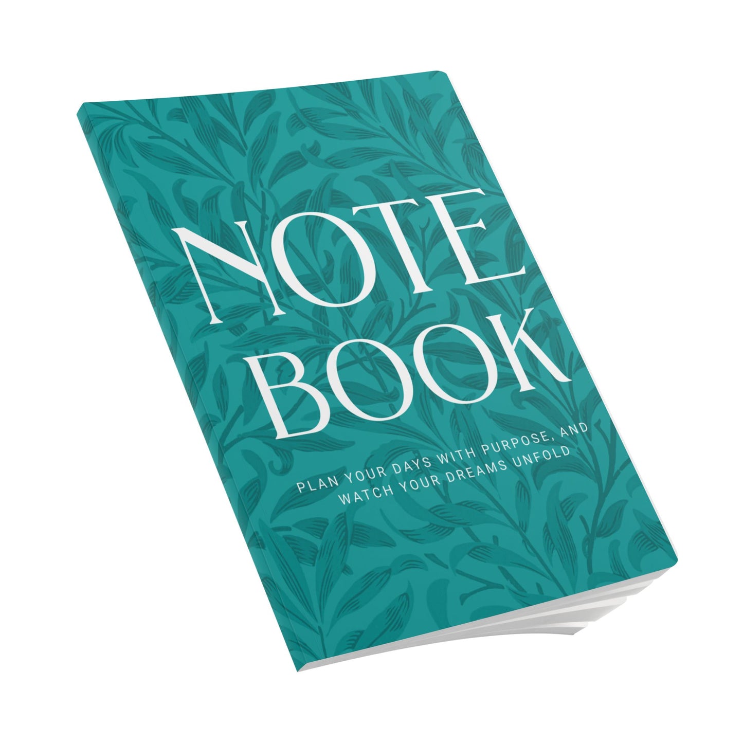 Deep Aqua Leaves A5 Lined Journal Minimal Botanical Notebook | Coordinated Collection