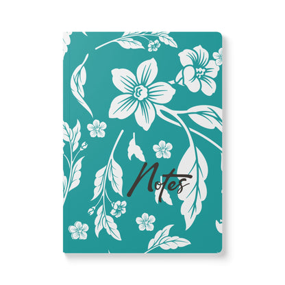 Deep Aqua Floral A5 Lined Journal Coordinated Collection
