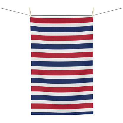 Red, White and Blue Stripe Microfiber Tea Towel
